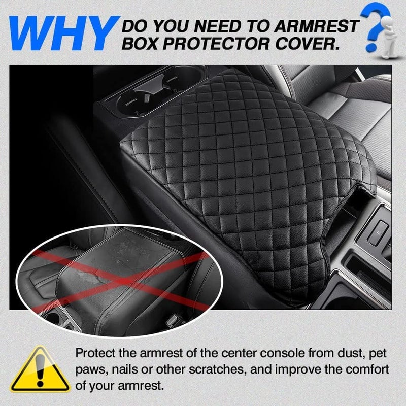 Autorder Center Console Cover for 2015-2020 Ford F150 /2017-2022 F250 F350 F450 /2018-2024 Expedition Accessories Armrest Cover Anti-Scratch Middle Console Pad Armrest Protector(Bucket Seat ONLY) - Image 2